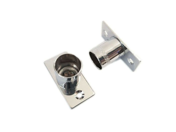 2 Chrome Curtain Rod Recess Brackets 16mm Pole Support Brackets Net